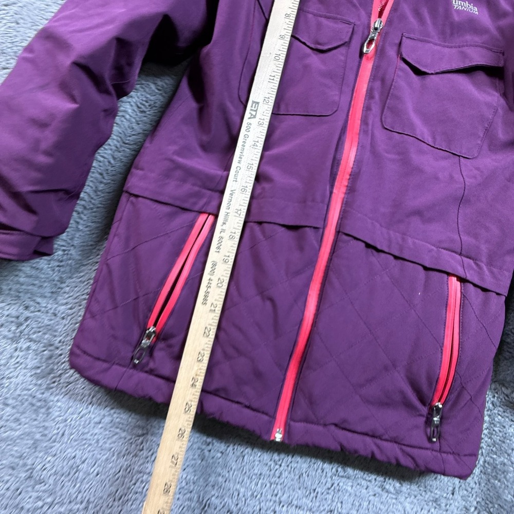 Columbia Titanium Girls M Purple Hooded Ski Rain Jacket Lined Insulated Omni - Picture 6 of 10